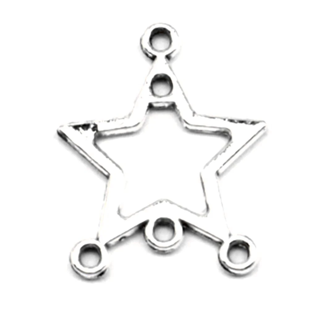 

Star Earring Connector Man Pendant Craft Jewelri 15x19mm 20pcs Antique Silver Color