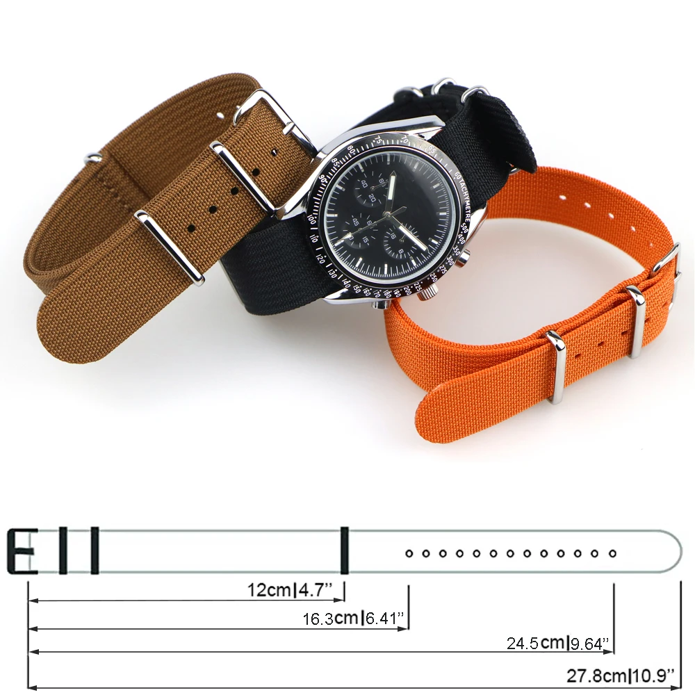 New Ribbed Nato Strap 18mm 20mm 22mm Nylon Watch Straps Braid Ballistic Fabric Watchband Accessories for Military Watch Band