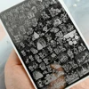 15X10cm Snowflakes Nail Stamping Plates Santa Claus Christmas Tree Image Stamp Templates Plus+ Steel Nail Printing Stencil Tools 5