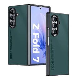 Business Ultra Slim Plain Leather Anti - Fingerprint Shockproof Protective Case - Galaxy Fold 7 (Dark Green)