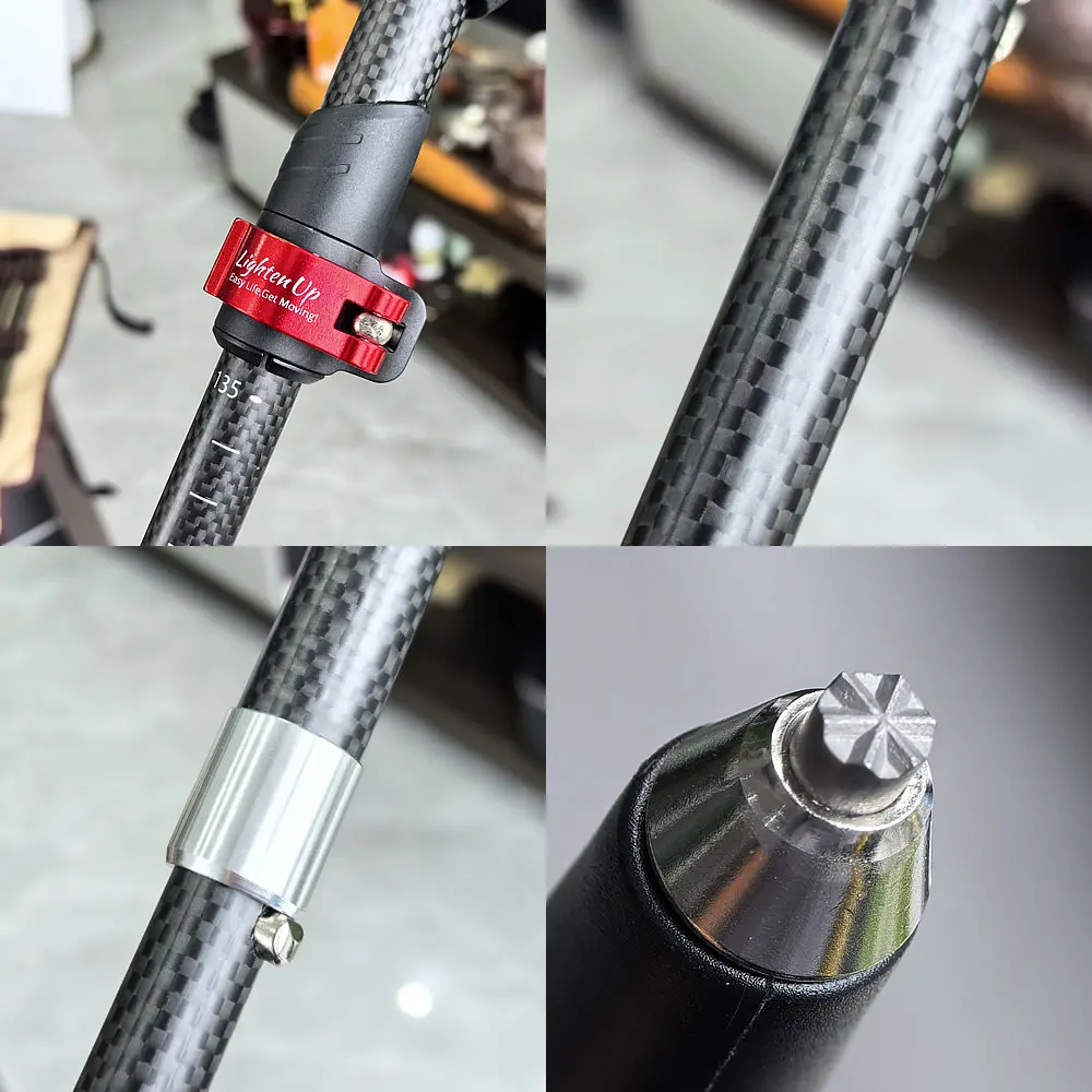 Expandable Carbon Fibre Outdoor Trekking Poles EVA Cork Quick Adjustable Locks Walking Sticks Ultralight Poles for Men Women 5