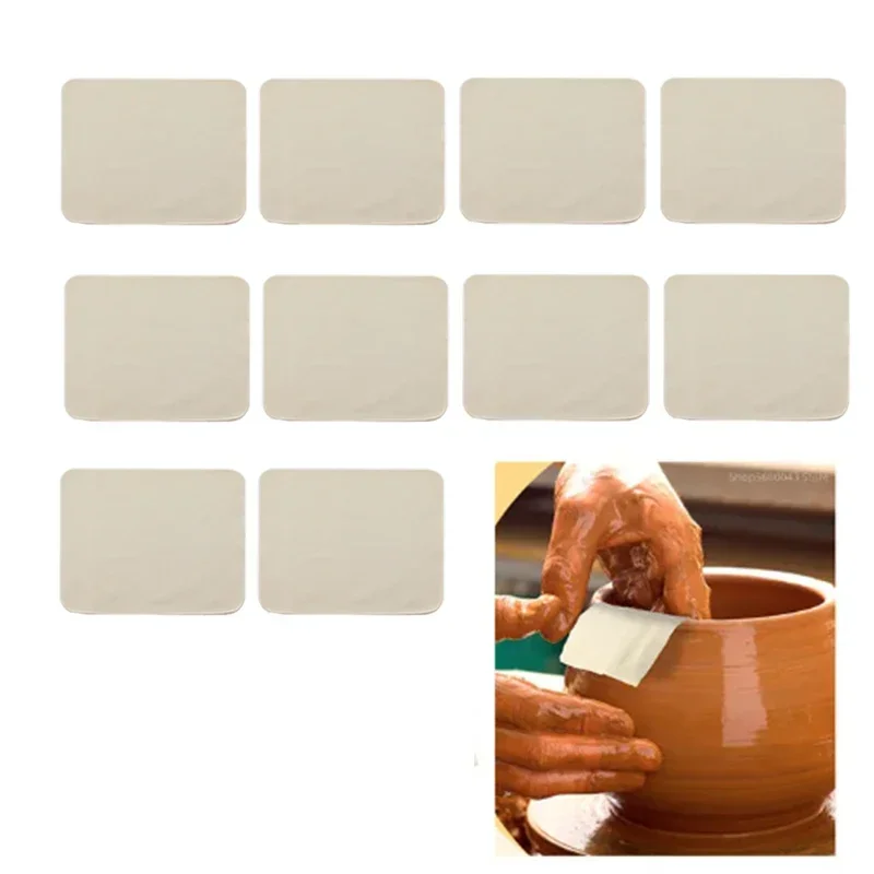 Pottery Clay Trimming Tools Clay Smoothing Pot Rim Soft Cloth Pottery Ceramics Molding Tool 10Pcs