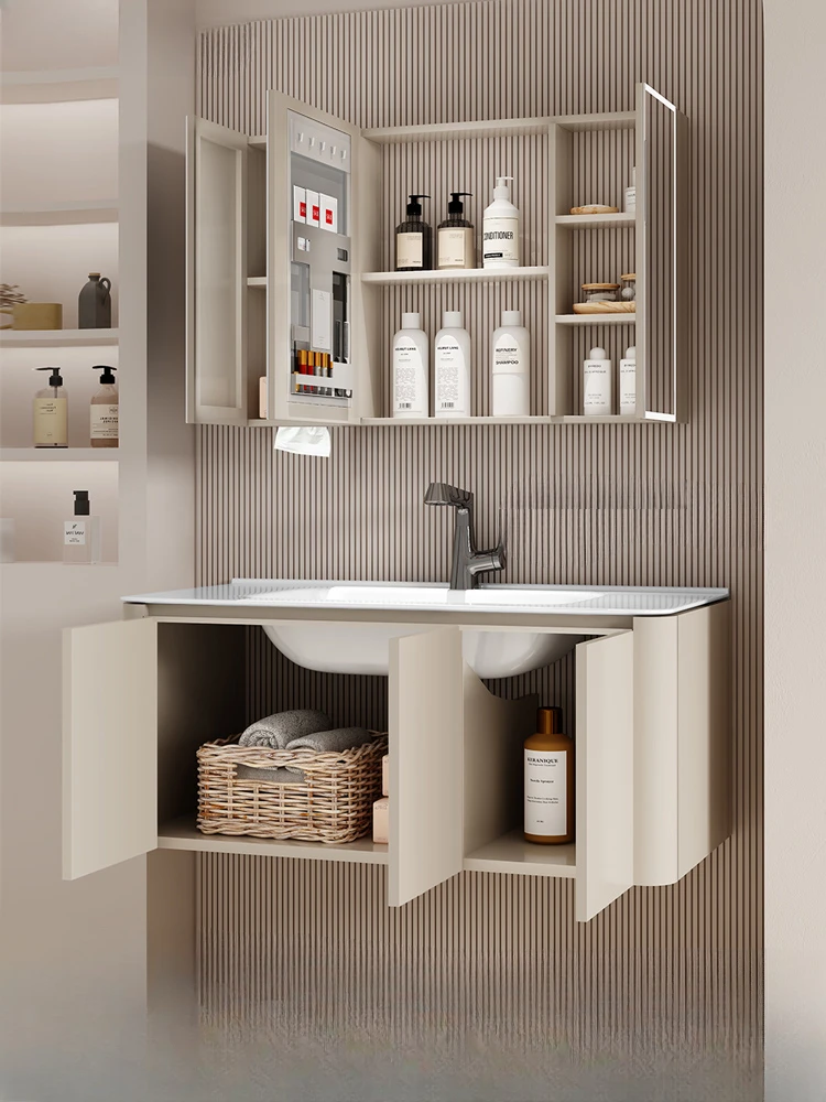 

Youjue Bathroom Honeycomb Aluminum Plate Bathroom Cabinet Ceramic Integrated Basin Wash Face Wash Basin Cabinet