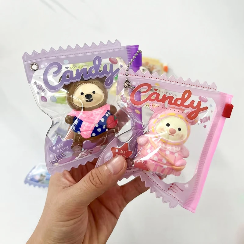 1/5PCS PVC Candy Bag Keychain Storage Bag Anime Pouch Transparent Badge Bag Candy Bag Keychain Display Storage Bag Candy Pouch
