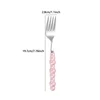 Tenedor de acero inoxidable con mango de perla: Elegancia para Postres y Pastas | Emoape