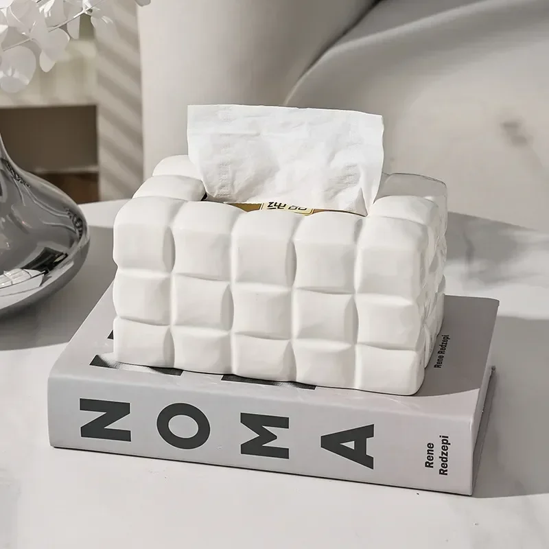 

Accessories Kitchen Modern Room Home Ornaments Boxes Table Storage Container Porcelain Tissue Napkin Simple Decoration Dining