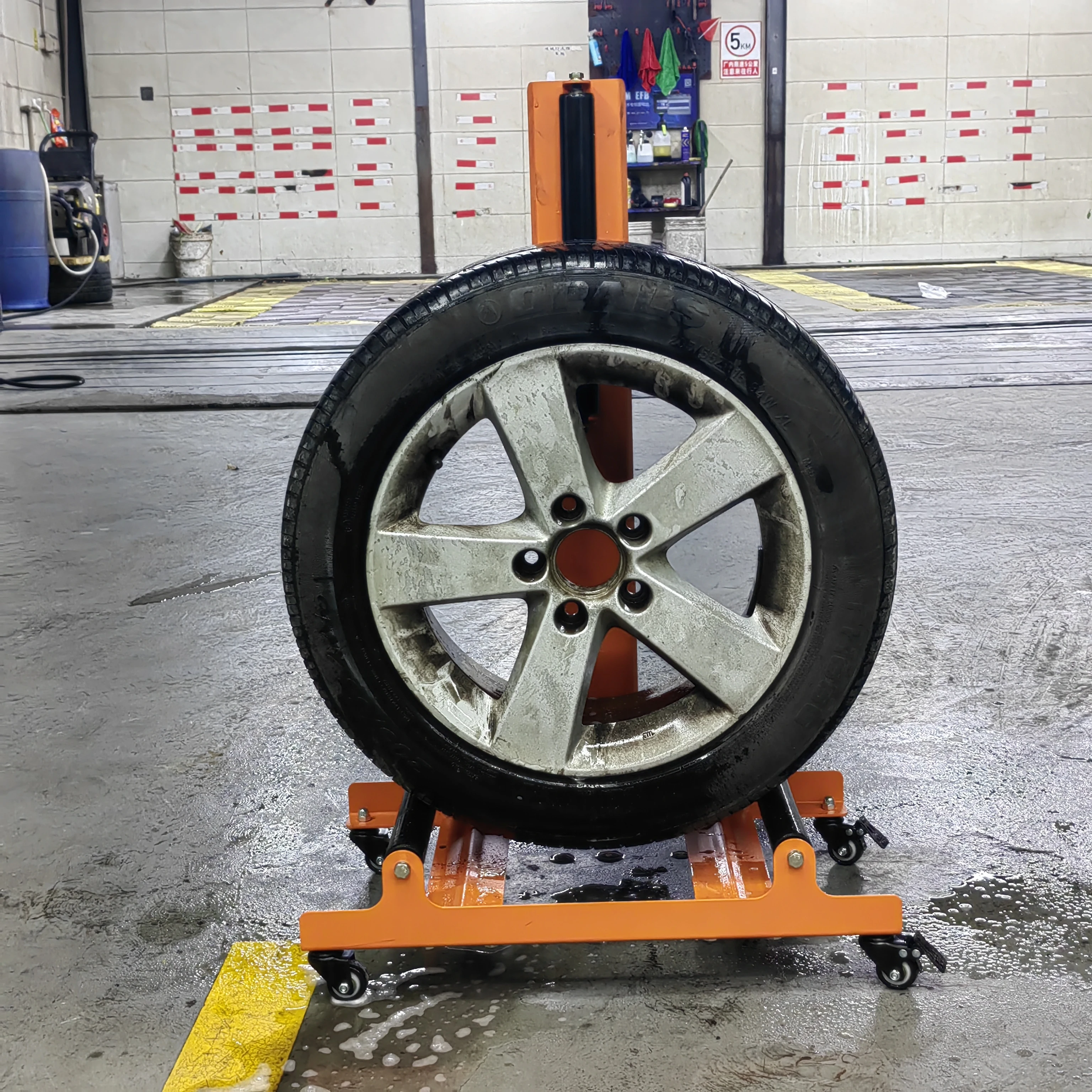 Tire Washing Rack Car Wheel Washing Rack Upgraded Movable Bracket Roller Rotating Rolling Car Beauty Repair Tool