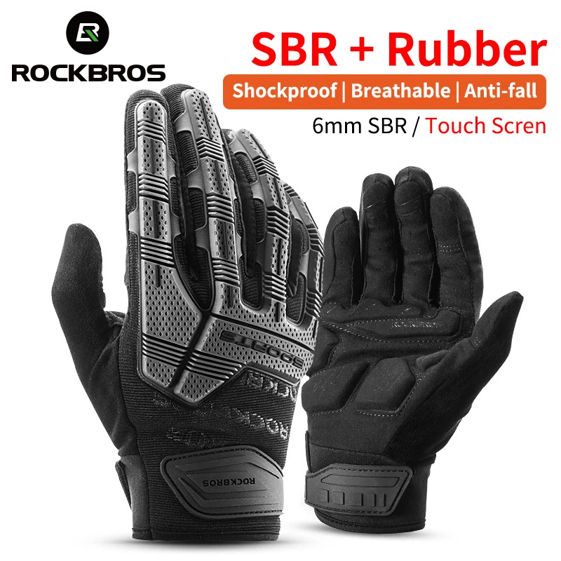 ROCKBROS Bike Gloves MTB Road Autumn Winter Warm Cycling Gloves Screen Touch Full Finger Bicycle Outdoor Sport sport gloves