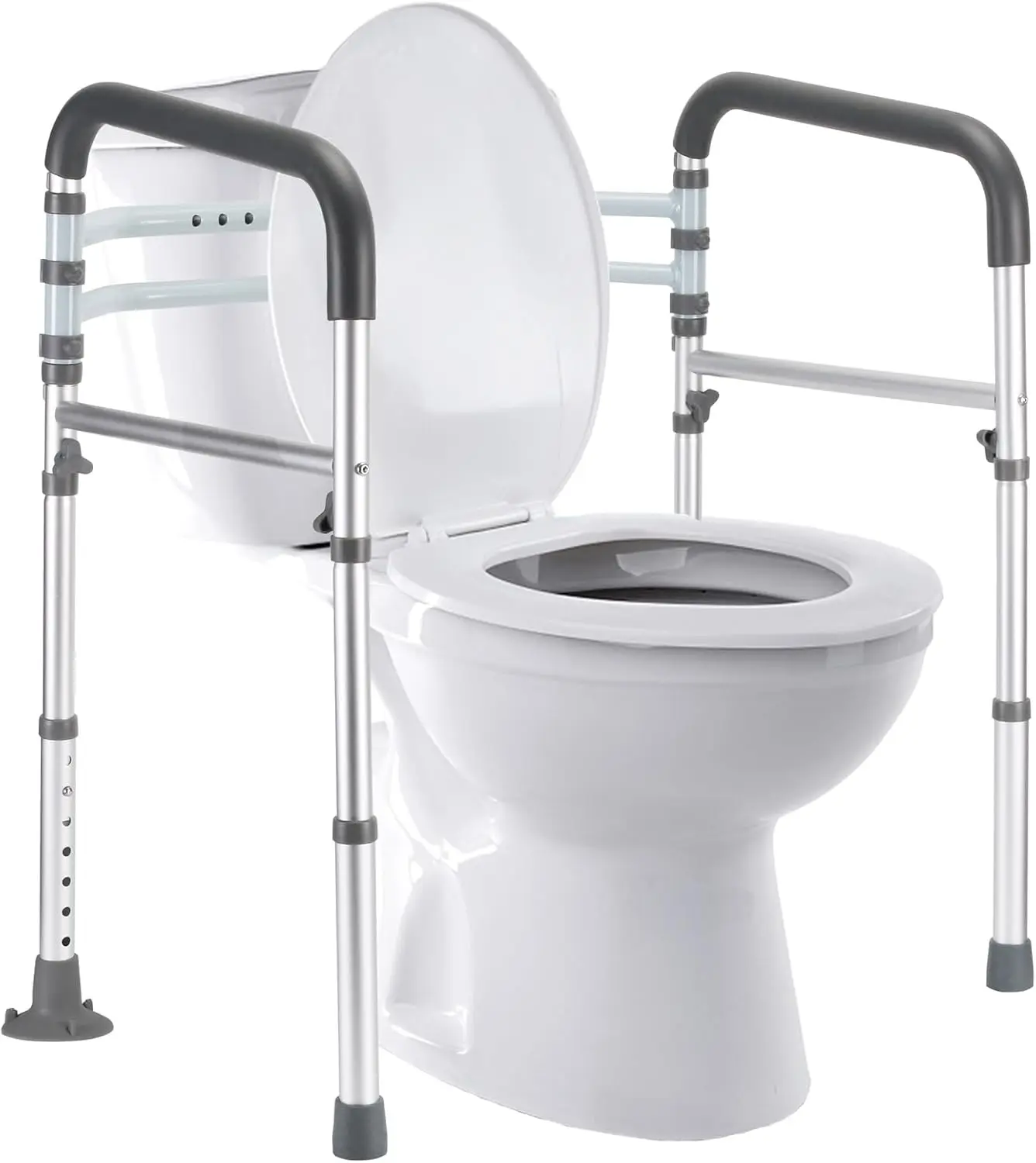 Eligible Toilet Safety Rails, Adjustable Toilet Frame for Elderly, Seniors, Foldable Handicap Toilet Handles Fit Any Toilets 1