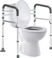 Eligible Toilet Safety Rails, Adjustable Toilet Frame for Elderly, Seniors, Foldable Handicap Toilet Handles Fit Any Toilets