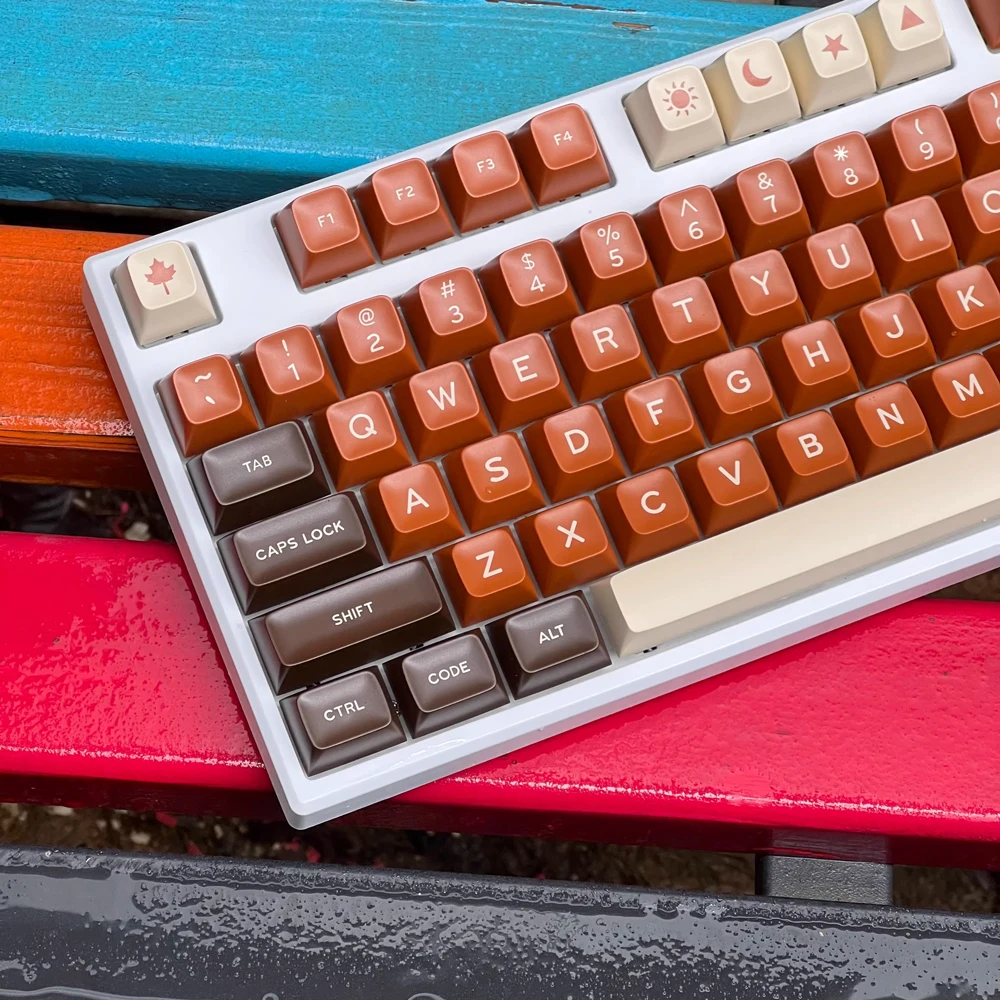 Delight in the luxurious feel of Chocolate Keycaps SA Profile ABS GMK Inspired - 104/108 Keys. Available now at Rockatship.
