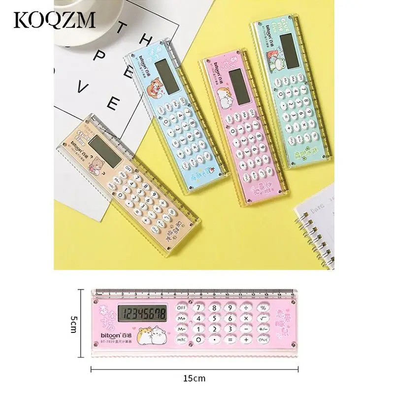 Cartoon Multifunctional Ruler Calculator Set Mathematical Calculation Math Measuring Rulers Students Office Stationery images - 6