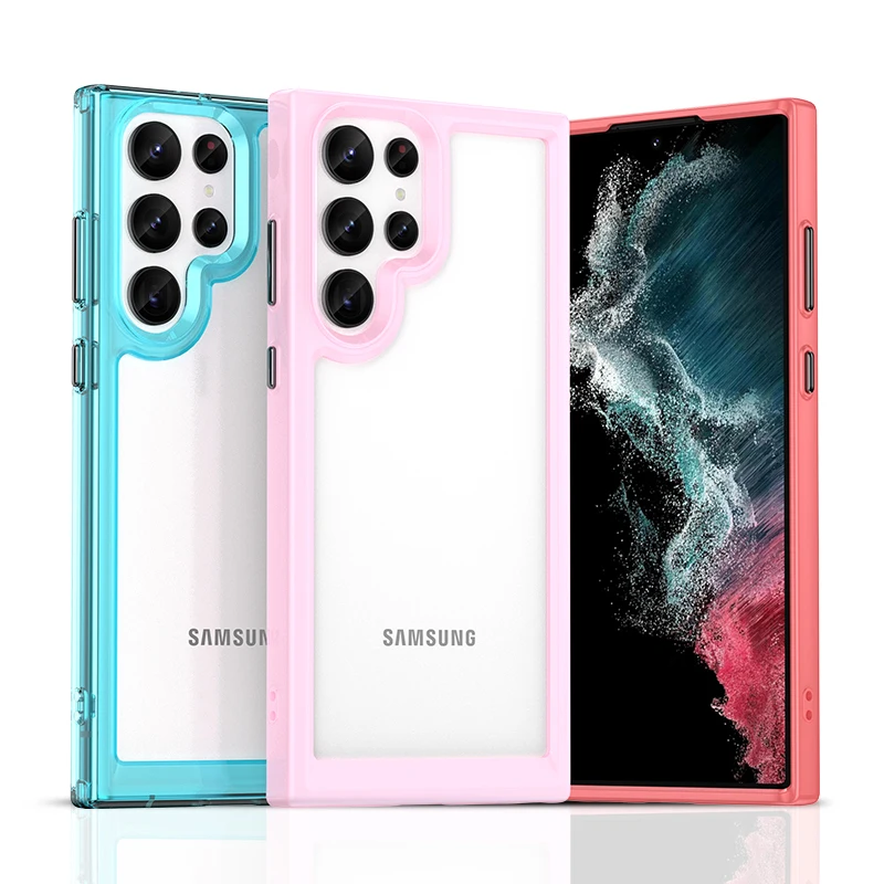 

Акриловые Чехлы для Samsung S24 A25 A05 A24 A34 A54 A14 S23 FE S22 A05s A13 A53 A73, противоударный чехол для телефона, 100 шт.