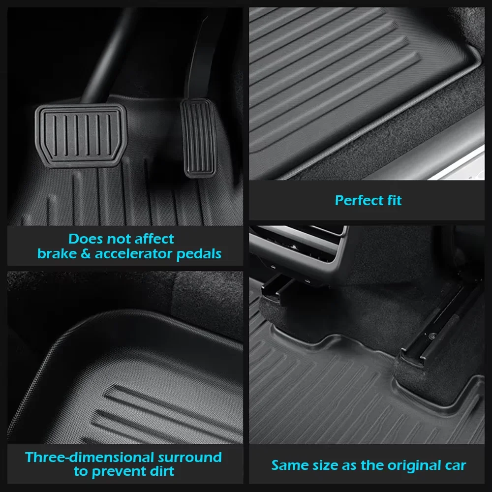 TPE Floor Mats & Cargo Liner, All Weather Trunk Mats Floor Liner Backrest for New Tesla Model Y Launch + Juniper car floor mats,floor rugs