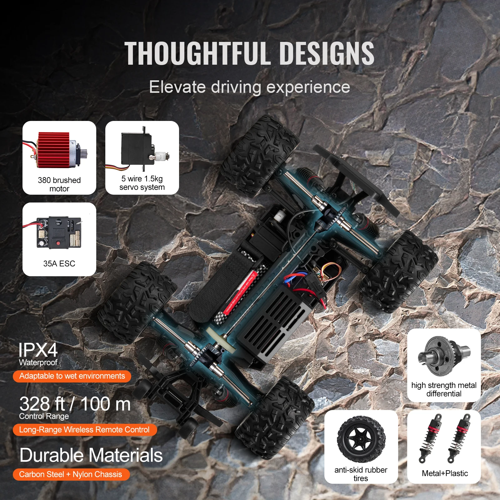 VEVOR 1:18 70KM/H36 RC Car High Speed Drift 4WD Racing Off Road Remote Control Car Monster Truck Toys for Kids Christmas Gifts 6