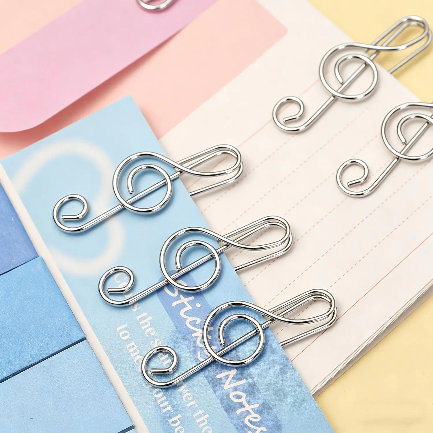 50/100PCS 북마크 홀더 종이 장식 클립 크리 에이 티브 음악 노트 모양의 파일 클램프 종이 클립 홈 오피스 문구