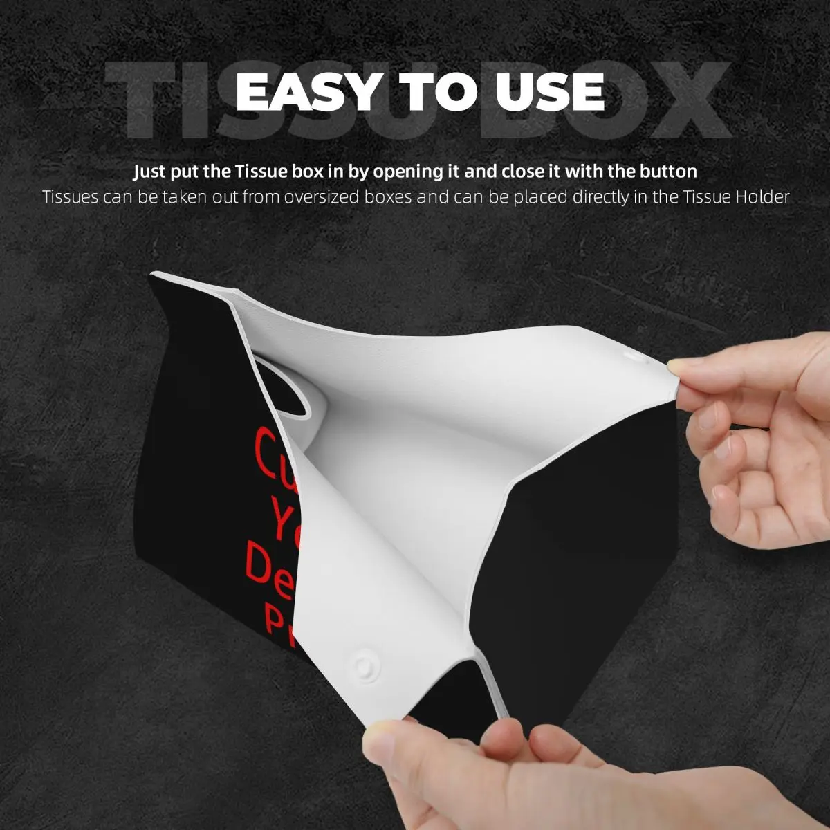 Custom Custom Your Design Tissue Box Cover Rectangular PU Leather Customized Logo Printed Facial Tissues Holder for Office 4
