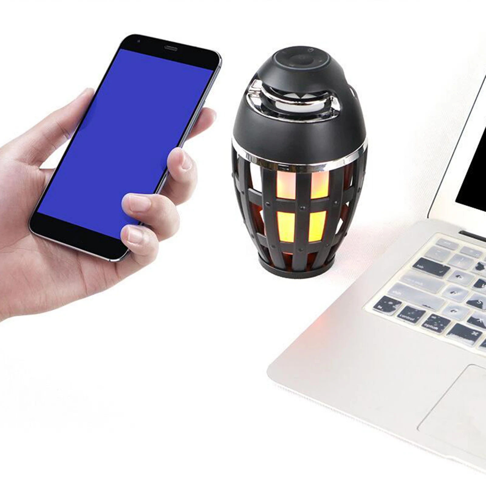 Bluetooth Speaker LED Flame Table Lamp Atmosphere Bluetooth Speaker Night Light For Indoor Outdoor Torch Atmosphere Bluetooth Speakers Waterproof