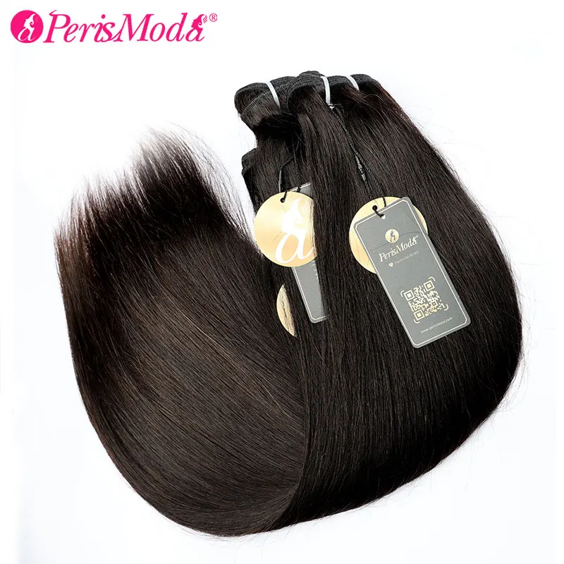 Human Hair Extensions PerisModa 15A Straight Brazilian Weaving Virgin Remy 1/3/4 Pcs Raw Bundles