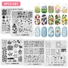 KADS 5Pcs Nail Stamp Nail Art Stamping Plates Flower Nature Nail Stamping Template Image Manicure Accessories Nail Stencil Tool 4