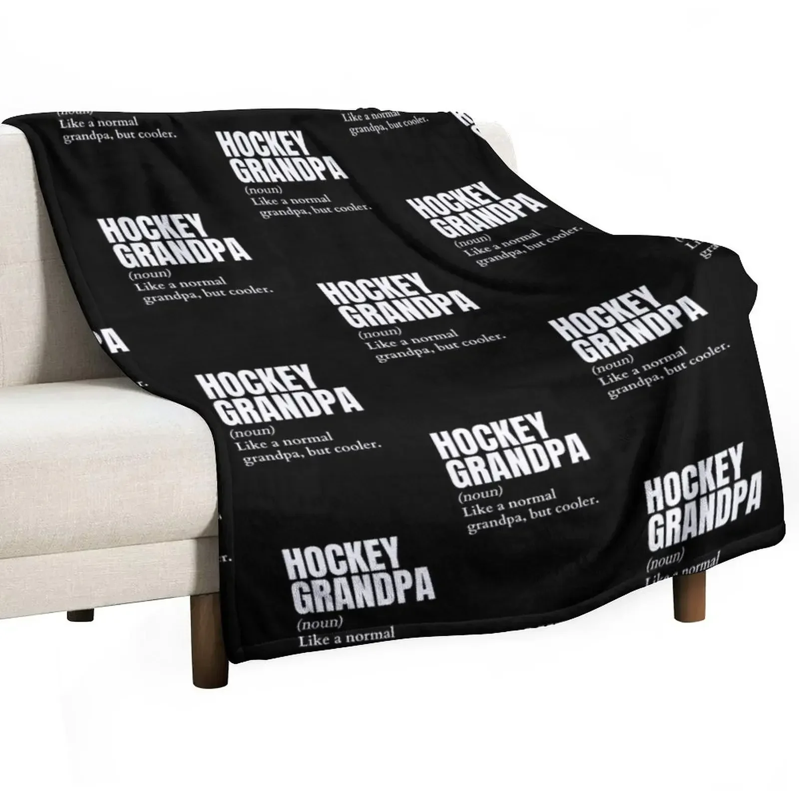 

Funny Hockey Grandpa Definition Throw Blanket Large Camping Blankets