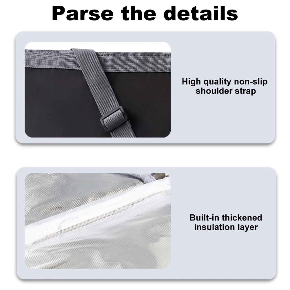 Lunch bag lunch cooler bag Foldable Lunch Bag Aluminum Foil Portable Bento Bag Waterproof Thermal Lunchbox Large Capacity Outdoor Travel Work
