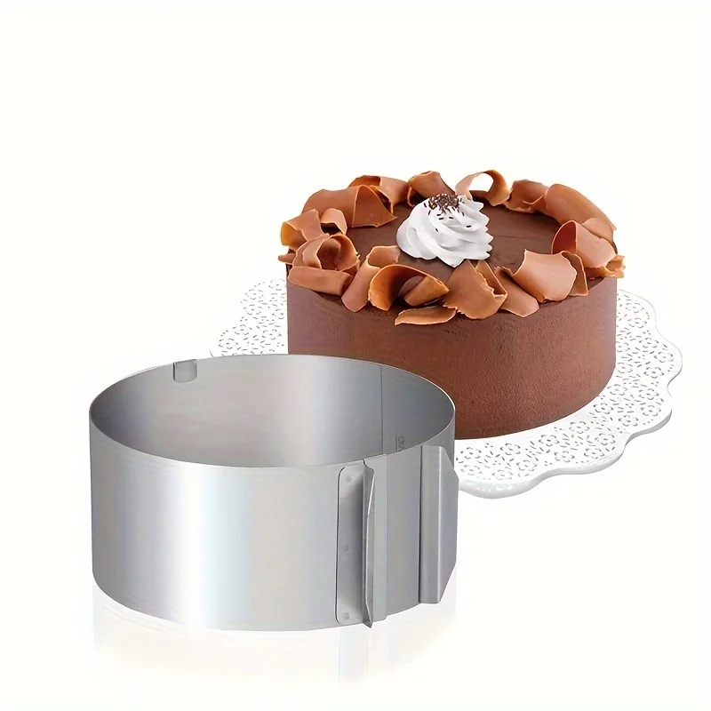 Cake ring mold 1pc Deluxe Round Adjustable Stainless Steel Retractable Mousse for Easy Release Baking Tools
