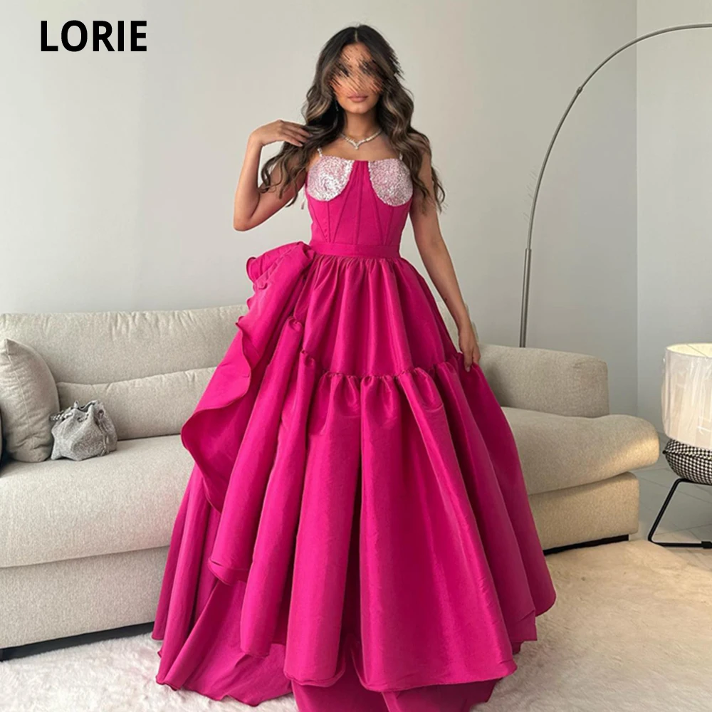 

LORIE A-line Ruched Satin Evening Dresses Long Saudi Arabia Vestidos De Fiesta Elegantes Para Mujer 2023 Dubai Party Dresses