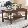 Walnut Coffee Table,Mid Century Modern 39" Rectangle Dark Walnut Coffee Table with Storage Shelves Wooden Accent Center Tea Tabl 1