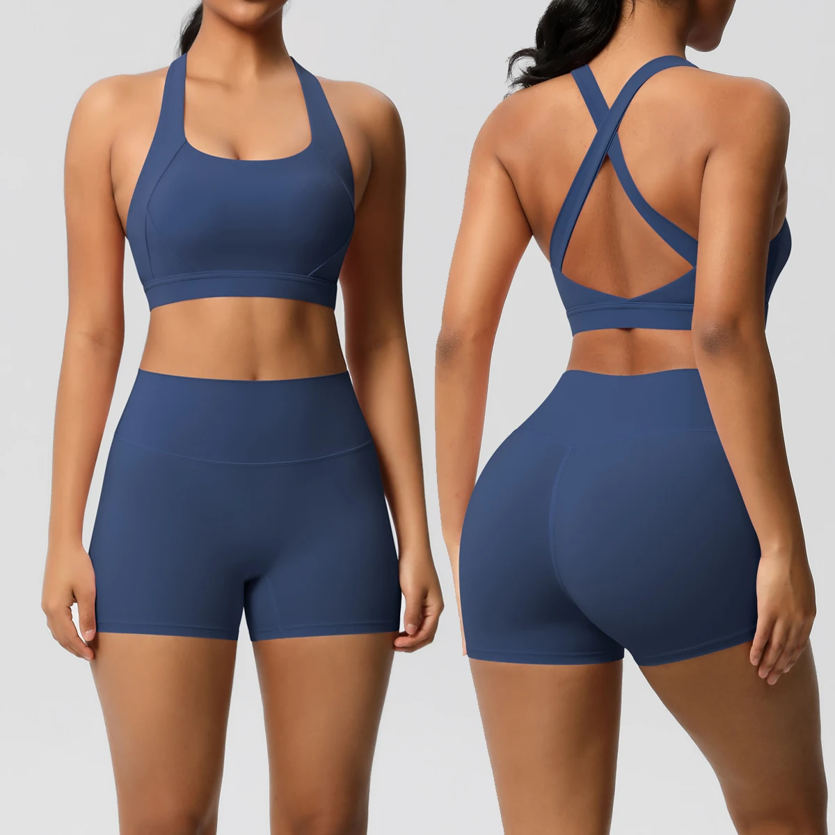 2PCS Women’s Yoga Set – Nude Feel Sports Bra & Leggings 1