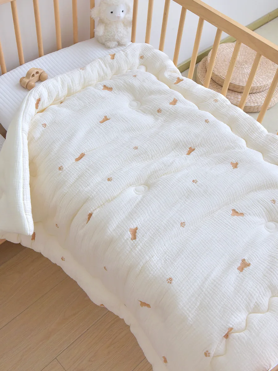 Baby Quilt Newborn Pure Cotton Foam Yarn Cartoon Embroidery Autumn Winter Quilt Kindergarten Baby Nap Blanket CJ287