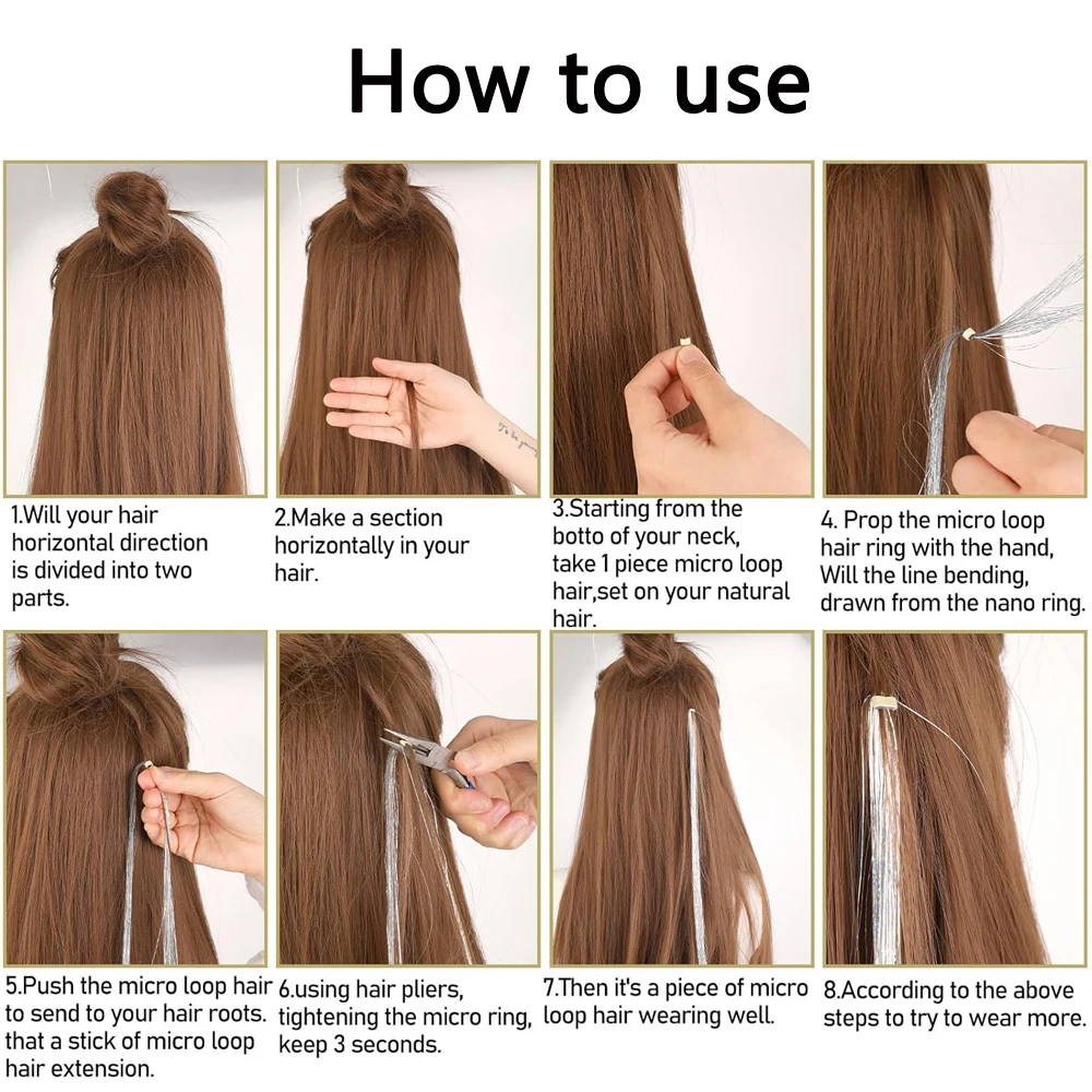 200/1000Pcs 5.0*3.0*3.0mm 마이크로 실리콘 라이닝 링/링크/비즈 마이크로 링 링크 크림프 비즈 헤어 익스텐션 도구