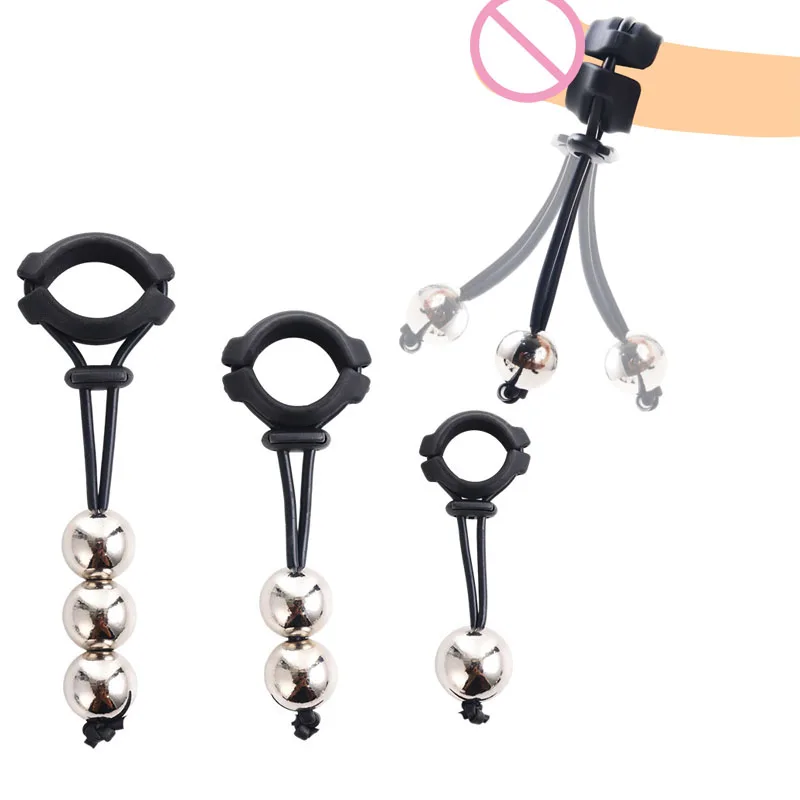 Male Sex Toys Penis Ring Ghost Exerciser Bdsm Penlie Device Weight Bearing Extender Enlargement Stretcher Ball