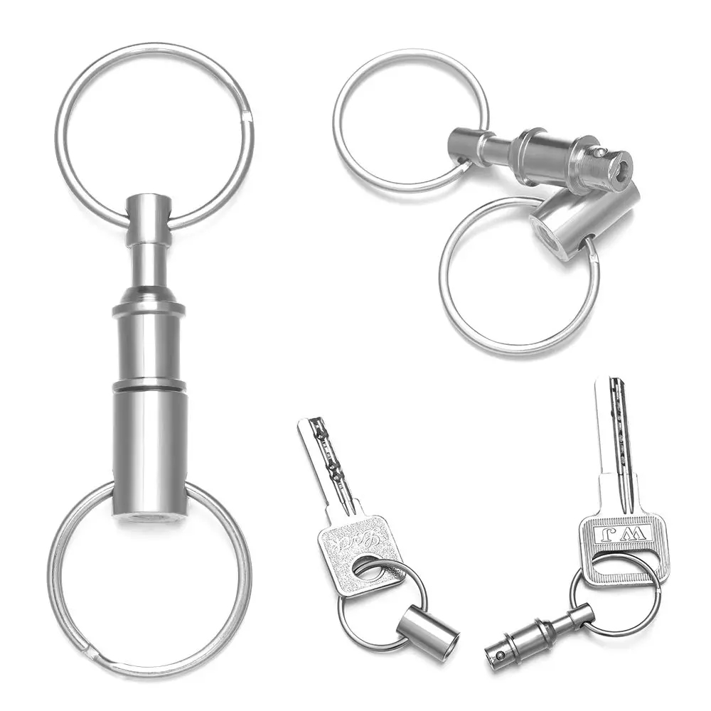 Classic Split Key Ring Stainless Steel Keychain Durable Carabiners