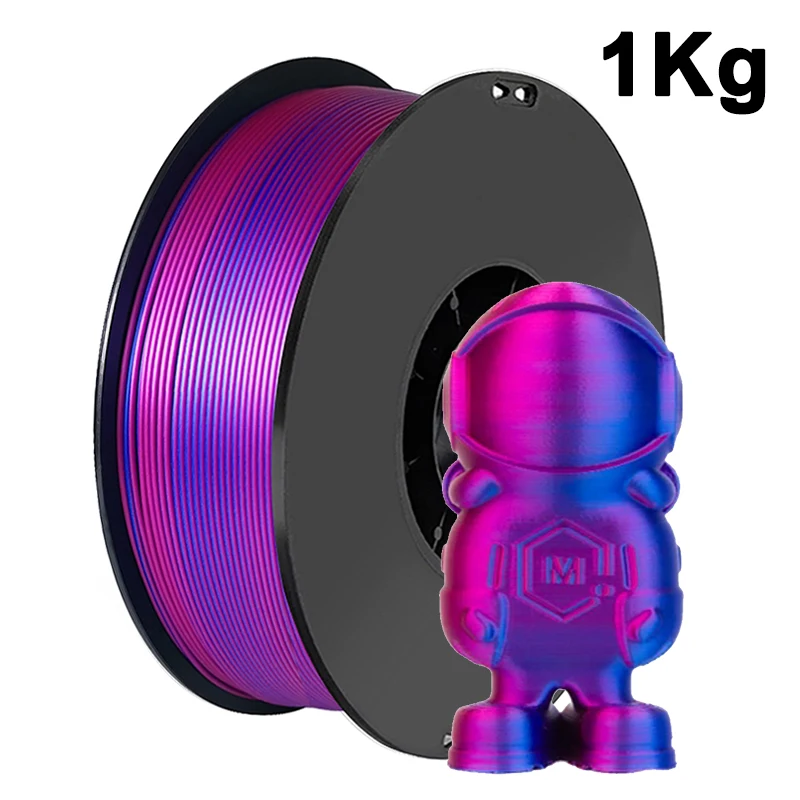 Dual Color Silk PLA 3D Printer Filament - Blue & Purple Red (Available in 200g, 500g, 1Kg)