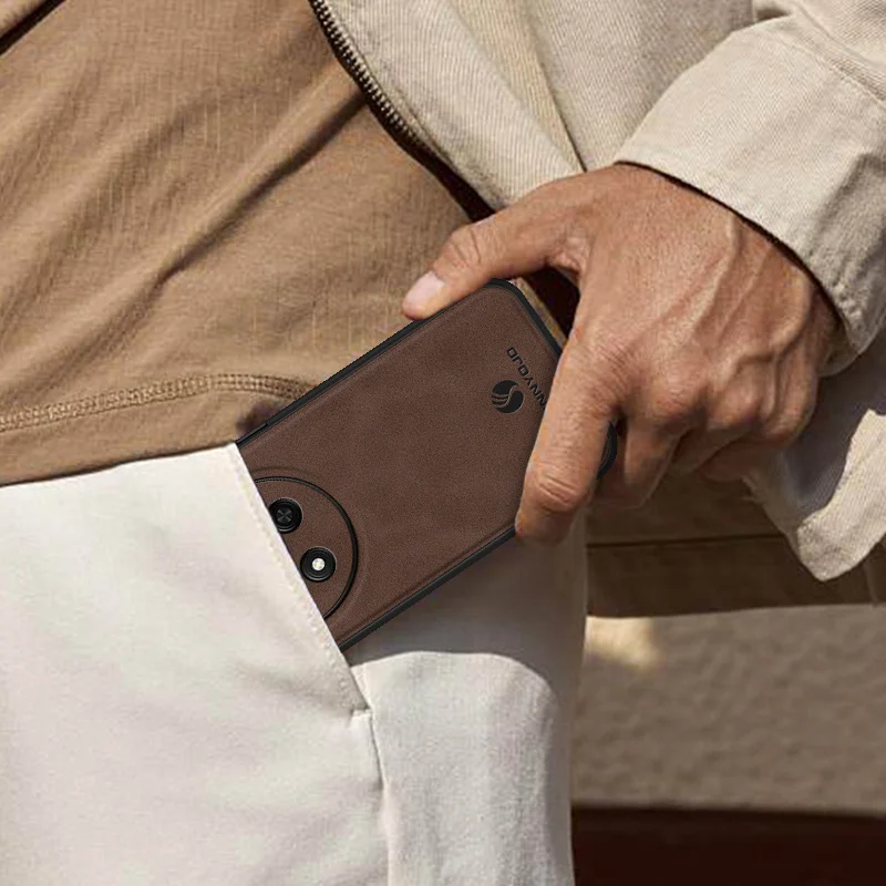 Luxury Leather Back Cover with Magnetic Holder
