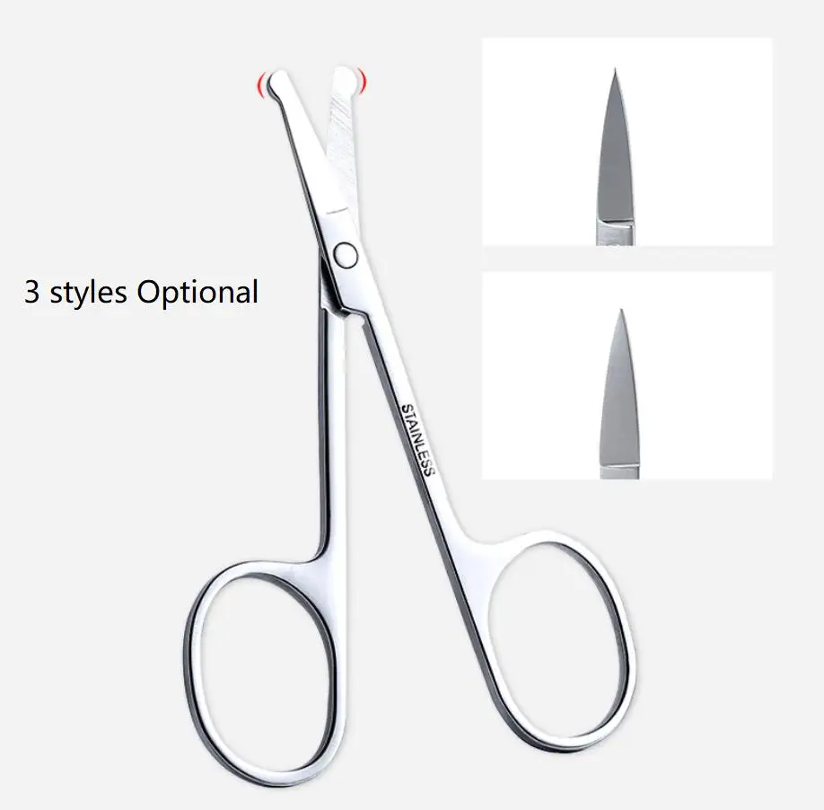 1PC Eyebrow Nose Hair Scissors For Women Men 3 Styles Multi-purpose Manicure Facial Trimming Small Nail Makeup Beauty Tools 3