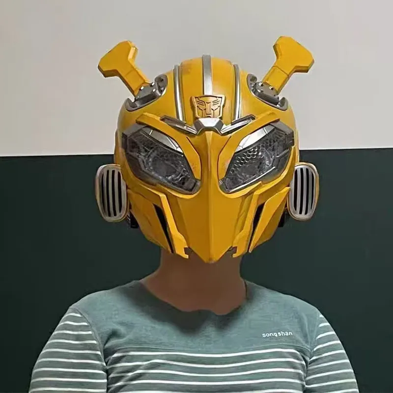 

Original 1:1 Wearable Helmet English Voice Control Mask Bluetooth Base Light Up Eyes Action Collection Figure For Birthday Gift
