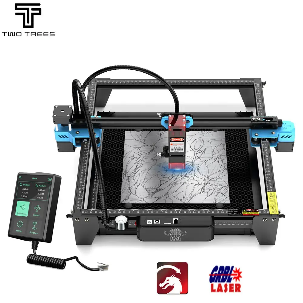 Twotrees TTS-10 Pro 80W Grawer laserowy Dodaj ekran dotykowy Metalowa maszyna do grawerowania laserowego DIY Logo Drukarka Laserowa Cięcie akrylowego MDF