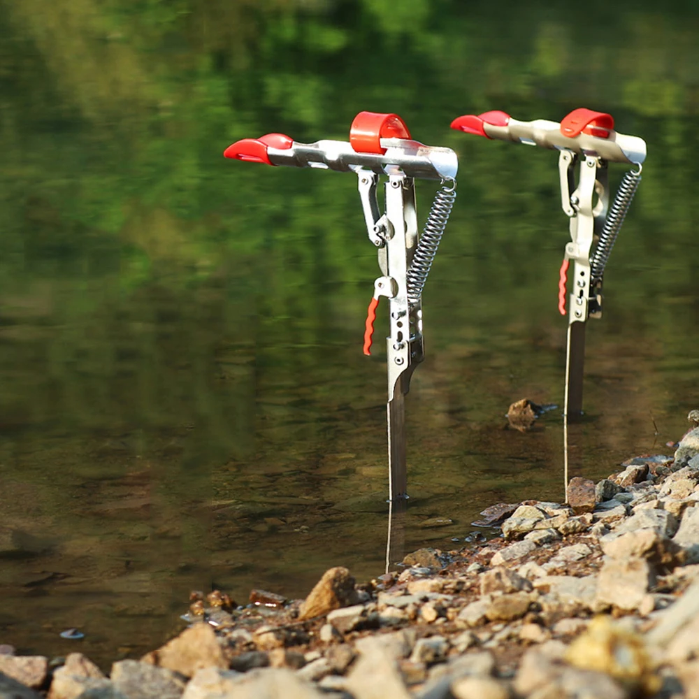 Automatic Rod Stainless Steel Double Single Spring Foldable Angle Bracket Pole Holder Lifting Device For Fishing_voghion.com
