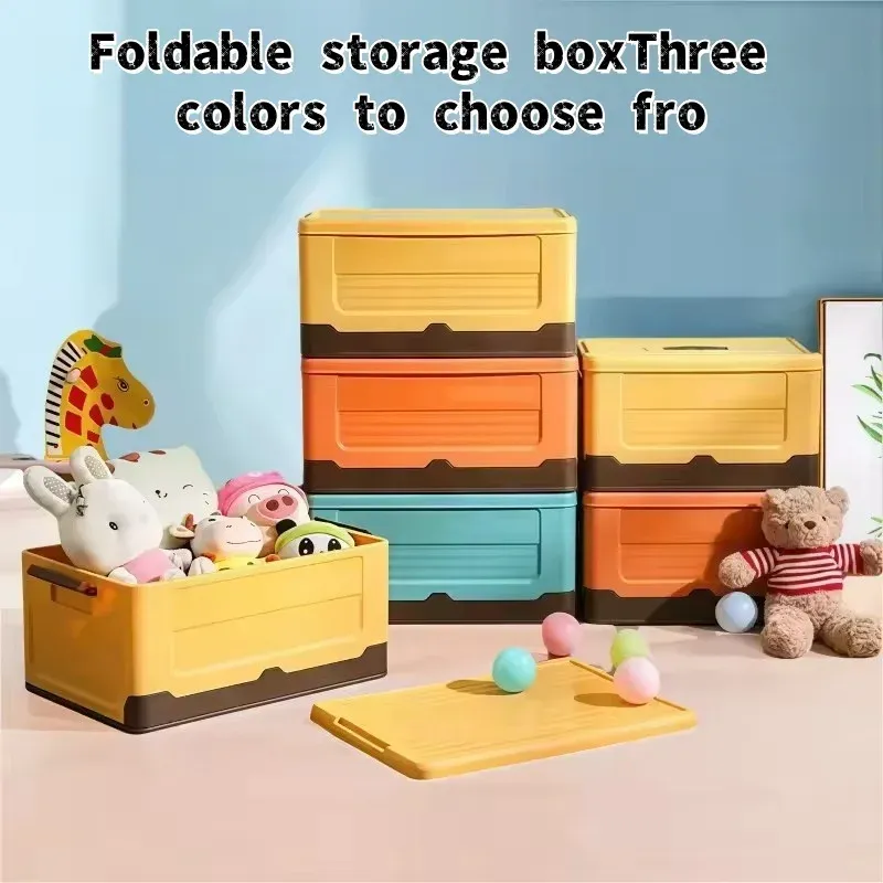 1pc Foldable Storage Box Wardrobe Storage Box Large Capacity For Toy Clothes Snacks Books Shoes Plastic Box For Car Household