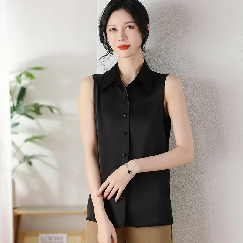 Women's Sleeveless Vest Autumn/winter Loose-fit Base Layer Top New Style Body Shaping Shirt Professional Casual Outerwear