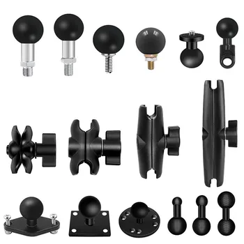 Appui-tête de voiture en boule de 1 pouce, support GPS pour moto, Base de 10mm pour GoPro Yi Insta360, accessoires de téléphone avec caméra 1