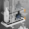 Shower Storage Holder No Drilling with Hook Shampoo Hanging Tray Stand Lifting Rod Bathroom Storage Organizer Accessorie 2
