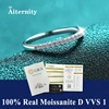 Moissanite Ring 925 Sterling Silver with White Gold Plated Lab Diamond Eternity Band Engagement Wedding Rings for Women