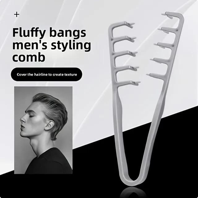 3Pcs Men Plastic Hair Comb, Minimalist Grey Styling Comb, Portable Pocket Comb, For Daily Business Travel Office Use 5