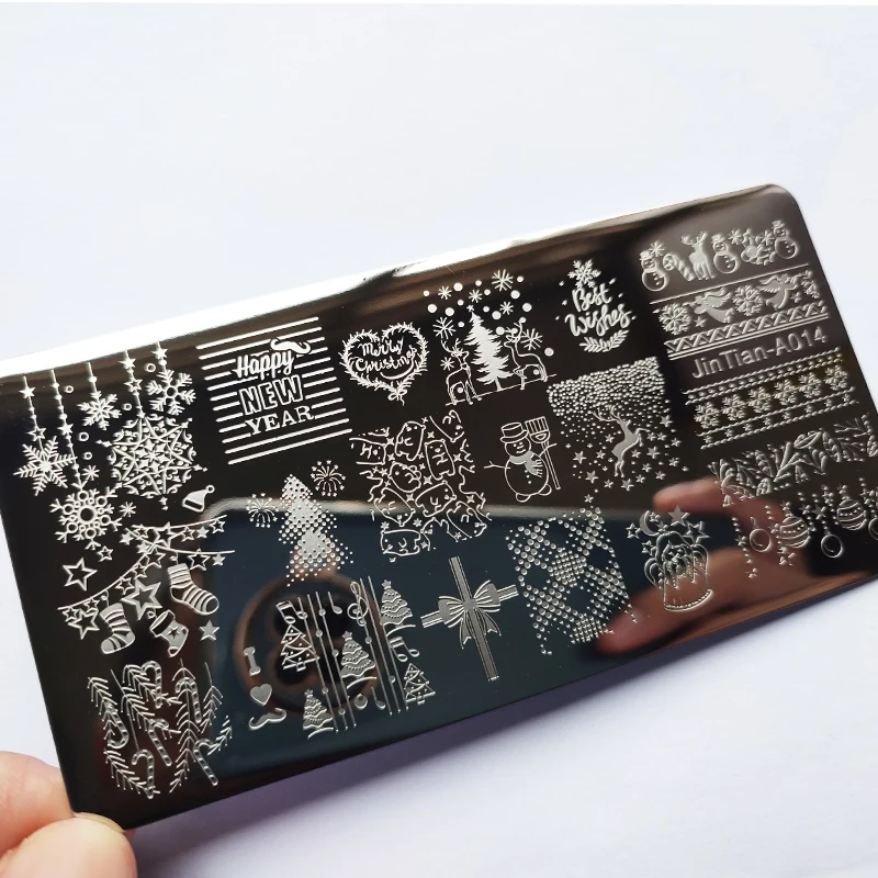 Christmas Nail Stamping Plate Winter Nails Design Nail Art Printing Stencils Nail Stamp Templates Snowflake Nail Template Tools