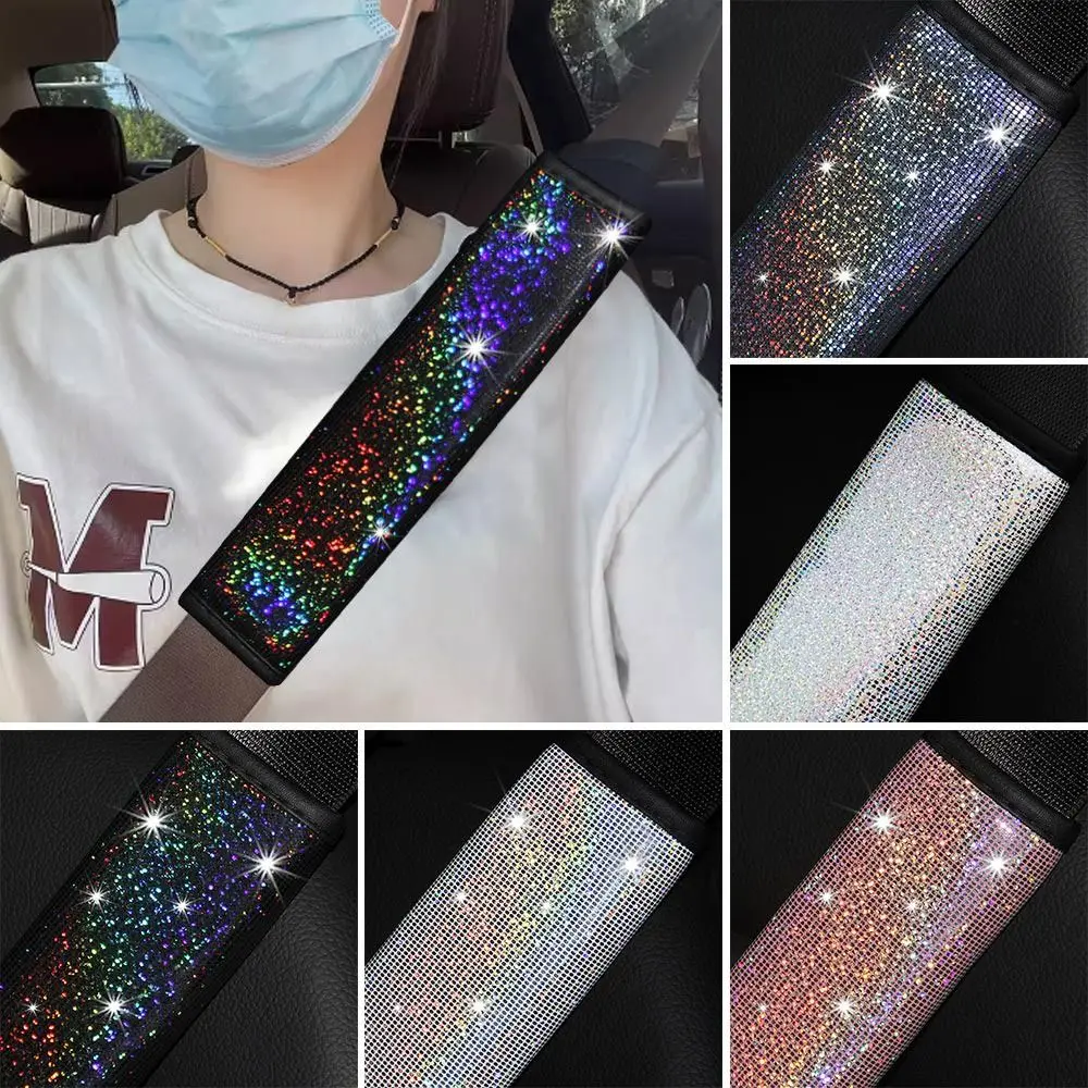 

Защита на плечо, регулируемая яркость, аксессуары для интерьера автомобиля, блестящий шикарный автомобильный ремень безопасности, наплечная подушка