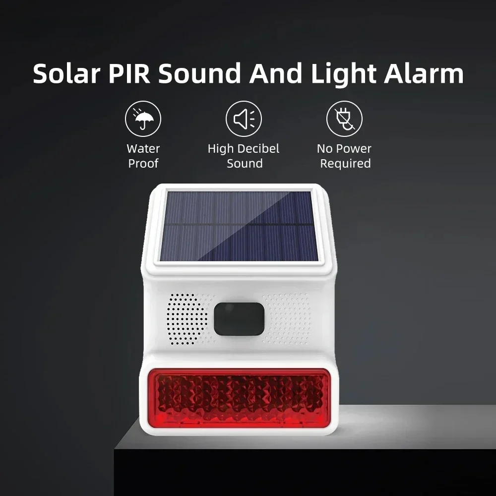 Hiva Waterdicht Alarmsysteem Draadloze Radiofrequentie 433Mhz Outdoor Solar Strobe Licht Alarm Met Deur Sensor Infrarood Sensor