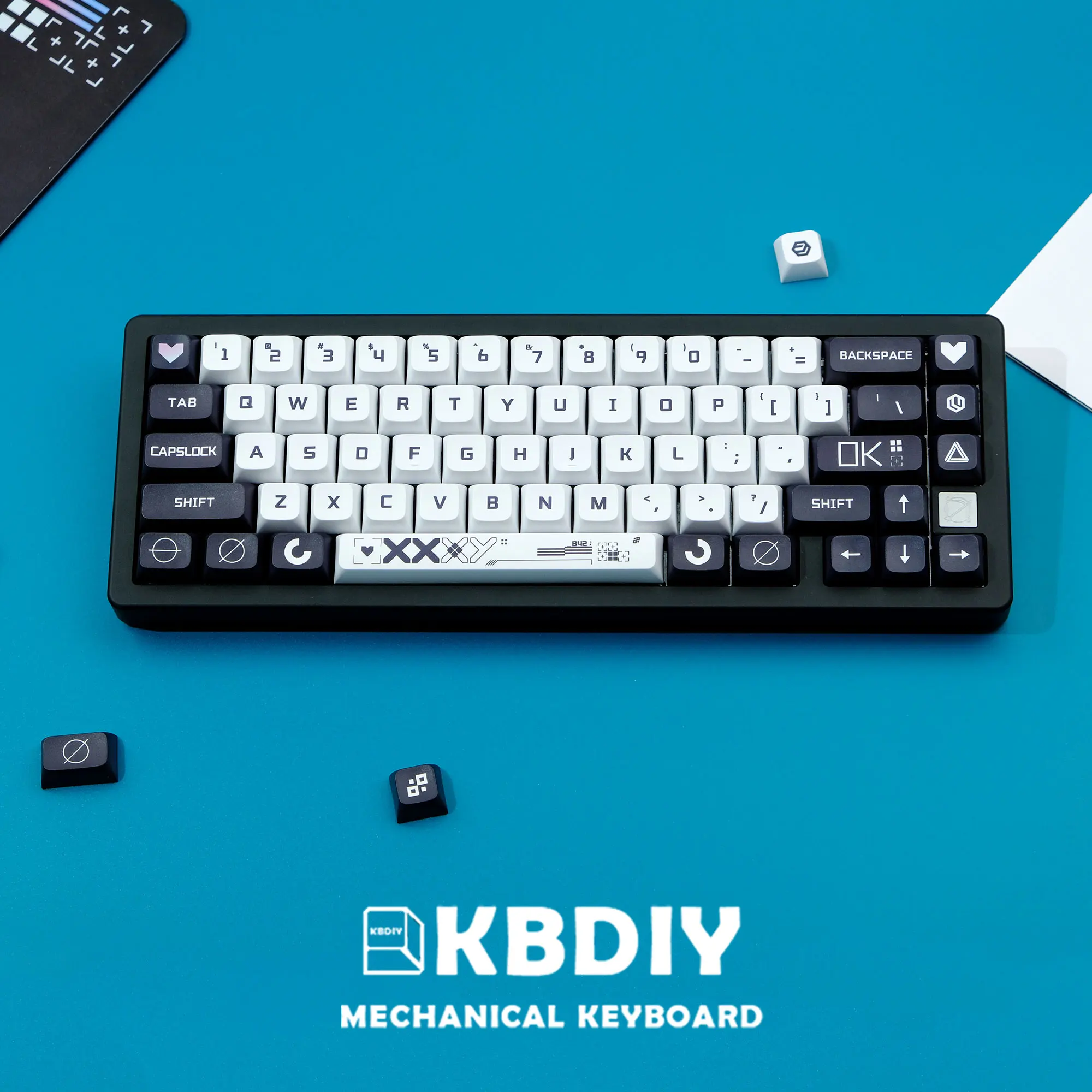 Keycap personalizado branco, XDA perfil, PBT, tester68, Rk61, 132 chaves